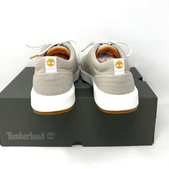 Timberland Truecloud EK Leather Fabric OX White Tan Knit Men's TB 0A28FN F48 - Picture 7 of 11